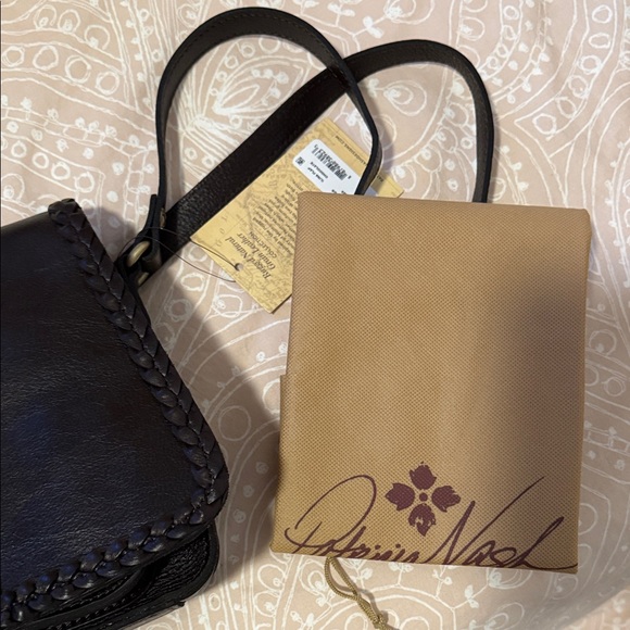 Patricia Nash Ilina Flap Chocolate Leather Crossbody Bag - Picture 6 of 7